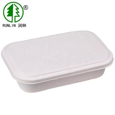 China Disposable Biodegradable Bagasse 2 Compartment Lunch Food Container for sale