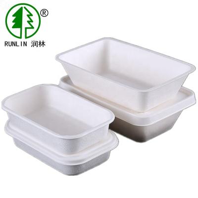 China Disposable Bagasse Pulp Biodegradable Disposable Food Container Used On Airplanes for sale