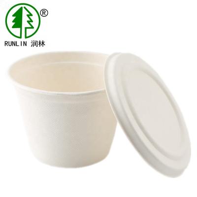 China Disposable Disposable 100% Compostable Sugarcane Bagasse Cup With Lid for sale