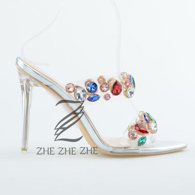 China Fashion Trend Factory Wholesale Summer Transparent Sexy High Heels Sandals Directly for sale