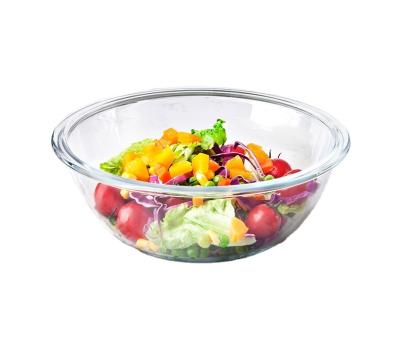 China Microwave Sustainable Borosilicate Glass Salad Bowl Oven Glass Serving Bowl for sale