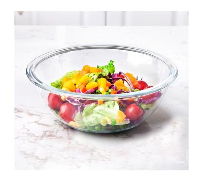 China Borosilicate Pyrex Sustainable Glass Round Glass Bowl with PP Plastic Lid, Bakeware Food Container Microwave Oven Glass Safe for sale