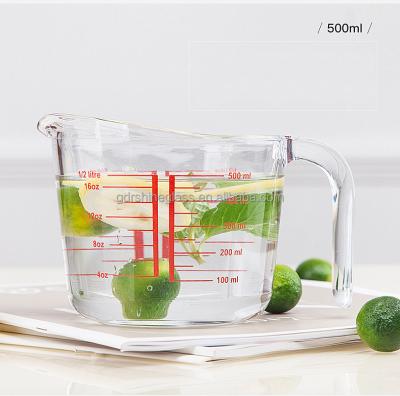 China Borosilicate Viable Glass Heat Resistant Glass Measuring Cup, Measuring Glass Cup with 3 Sizes for sale