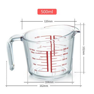 China Vivid Microwave Borosilicate Glass Safe Measuring Cups Measuring Jar For Ingredients Milk Liquid Oil Set 3 With Handle for sale