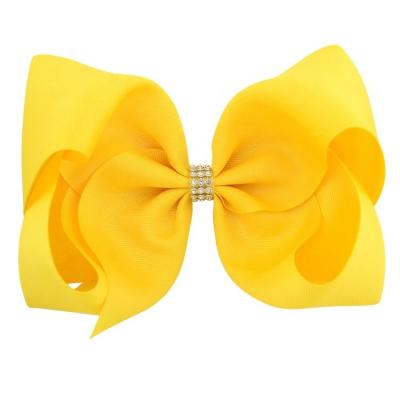 China Hair Accessories Baby Hair Center Bows 8 Inch Large Faux Grosgrain Stone Bows for sale