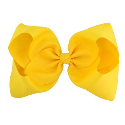 China Ribbon hair bows factory made quality big grosgrain hair bows 8 inch jojo hair clip for girls for sale