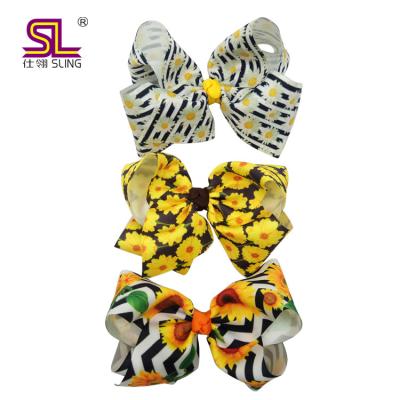 China Ribbon Hair Bows Flower Grosgrain Ribbon Boutique Girls Baby Hair Bows Cuts Alligator Hair Clip Accessories for sale