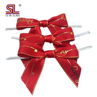 China Sustainable Wholesale high - end gift packaging pre-tied ribbon bows for sale