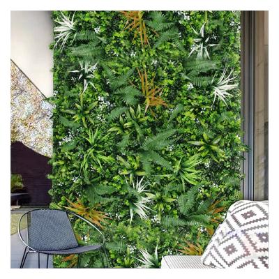 China Pq7 Indoor Outdoor UV Resistant Plastic Greenery Leaves Panel Hedge Grass Artificial Boxwood Wall For Garden Decor for sale