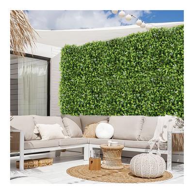 China P16-3 Indoor Outdoor Decoration Hanging Fence Artificial Milan Grass Panel Faux Green Anti-UV Leaf Plants Wall For Indoor Home Decor for sale