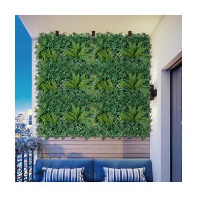 China P28 Decoration Garden Supplies Indoor Outdoor Leaves Panel Hedge Decorative Plastic Green Wall Artificial Grass Wall for sale