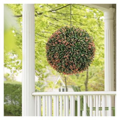 China Q93 Indoor Outdoor Decoration Customized Size Faux Boxwood Plant Purple Ball Artificial Topiary Ball For Tree Living Room Greenery Home Decor for sale