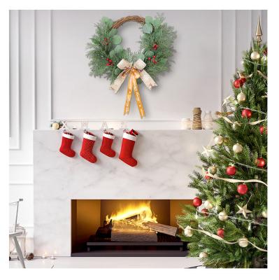 China Holiday Indoor Outdoor Decoration H-43 Artificial Christmas Willow Garland Leaf Wreath with Arch for Home Front Door Wreath for sale