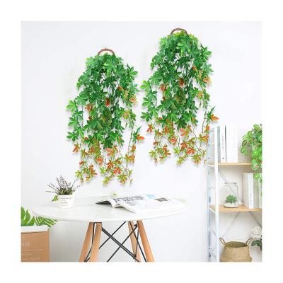 China CTT-3-1/6/7/8 Indoor Outdoor High Quality Hanging Decoration Multiple Color Raspberry Leaves Rattan Plants Artificial Vines for sale