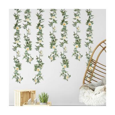 China Factory Price Indoor Outdoor Faux Decoration T-30 Plastic White Rose Ivy Floral Garland Artificial Flower Vines For Indoor Outdoor Decoration for sale