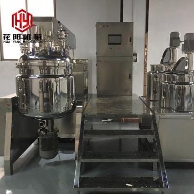 China Selling Machine PLC Control Hot Liquid Cosmetic Mixer Viscous Liquid Vacuum Emulsifying Soap Production Line for sale