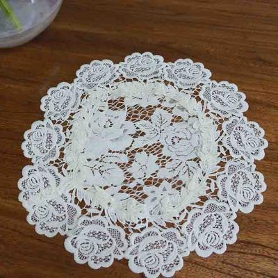 China Lace Border Waterproof Handmade Linen Wedding Single Layer Tablecloth for sale