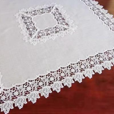 China Modern China Polyester Solid Color Lace Border Tablecloth for sale