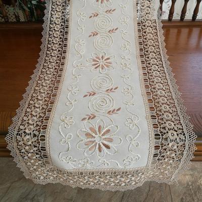 China Wholesale Durable Lace Border Embroidery Durable Tablecloth for sale