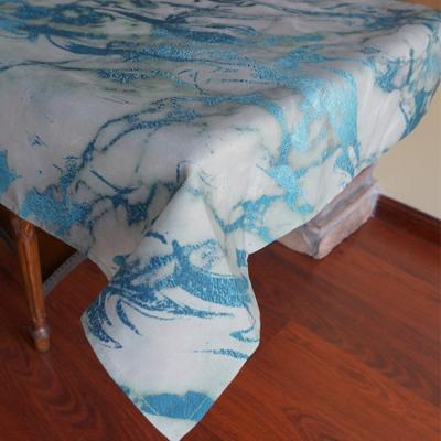 China Custom Fabric Digital Canvas Marble Printed Tablecloth Waterproof for sale