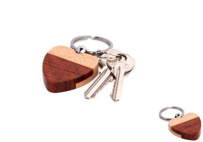 China Bi-wood heart shape wood key chain for sale