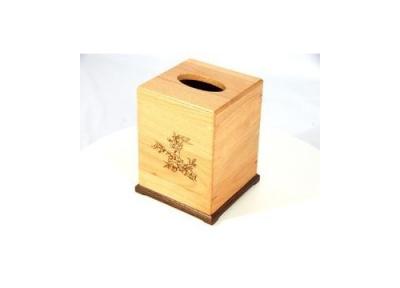 China Beech Wood Engraved vertical tissue box for sale