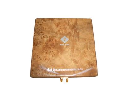 China MDF with wood veneer glossy UV painting Gold coin wood box for sale