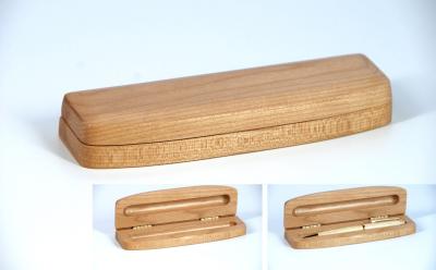 China B0801M Maple Half round wood pen box for sale