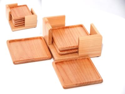 China Maple wood Cup Coaster set for sale