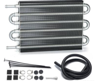 China Universal 6 Row Aluminum Transmission Oil Cooler Radiator Remote Auto-Manual Kit for sale