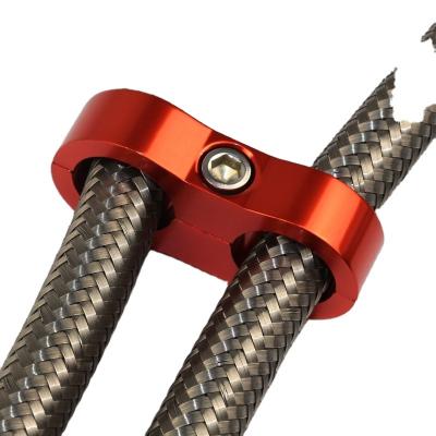 China AN6 Lightweight Aluminum Braided Oil & Gasoline Line Double Double Flanged Hole Hose Splitter for sale