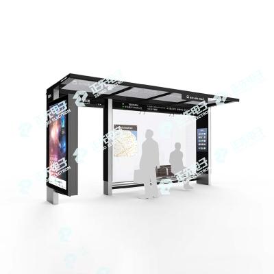 China Bus Stop Loud Advertising Shelter With LCD Digital Signage for sale