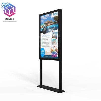 China 304 stainless steel/SGCC Galvanized Large LCD Semi-outdoor Advertising Screen Dish Window Kiosk Outdoor Digital Poster Signage for sale