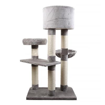 China Sustainable Manji Custom Supplier Modern Luxury Climb Exercise Training Shelf Animal Scratcher Post Cat Tree Flower for sale