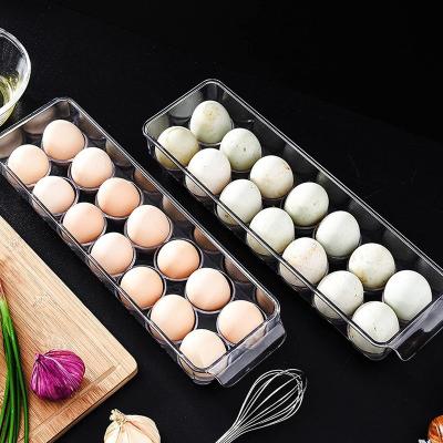 China 2 Packs Clear PET Storage Egg Storage Organizer 14 Checkered Egg Cartons Viable for sale