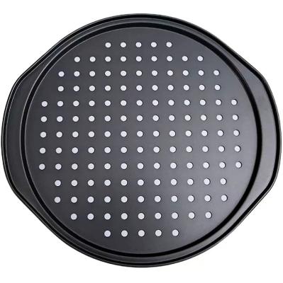 China YP174878 Factory Price Durable Heavy Duty Carbon Steel Pizza Dish Mold With Holes For Oven Home Kitchen for sale