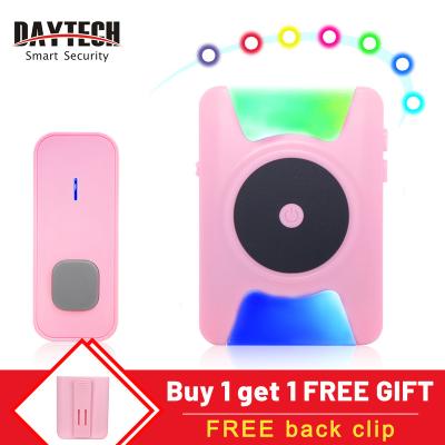 China Daytech Modern Deaf Battery Doorbell Long Range Wireless Portable Apartment Doorbell For The Deaf CC21+LC01ET for sale