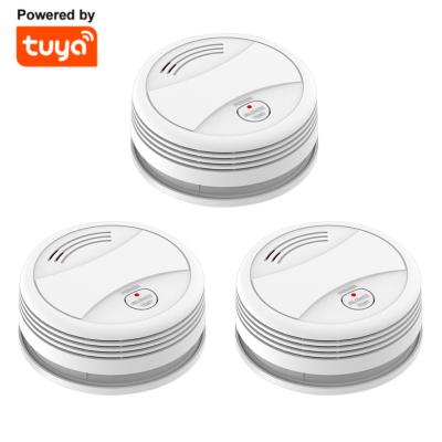 China Low-battery detection Daytech SM10 smart wifi tuya smoke heat detector app control fire alarm approval home security alarm system 3 packs for sale