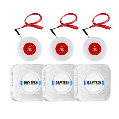 China Hotel Office Home Nursing Home Daytech CL01 3-3 3 Button SOS Call + Wireless Social Worker Pager Call System Nurse Calling Alert Helper 3 Receiver for sale