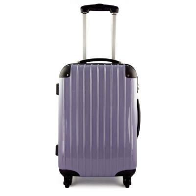 China Light Purple Travel Trolley Luggage 20 Inch PC Tourister Suitcase Wheeled Boarding Bag for sale