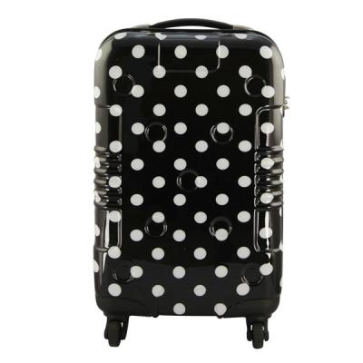 China Black Travel Trolley Luggage / Polka Dot Luggage PC Trolley Travel Case for sale