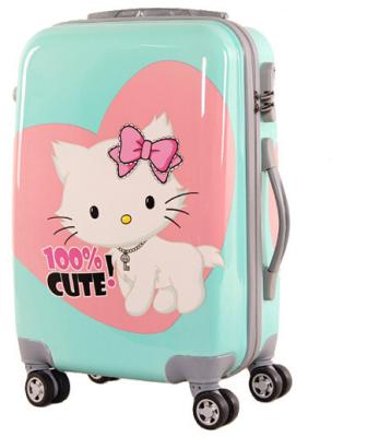 China Waterproof Custom PC 4 Wheeled Luggage Trolley Candy Cute Painting 20 24 28 Travel Case for sale