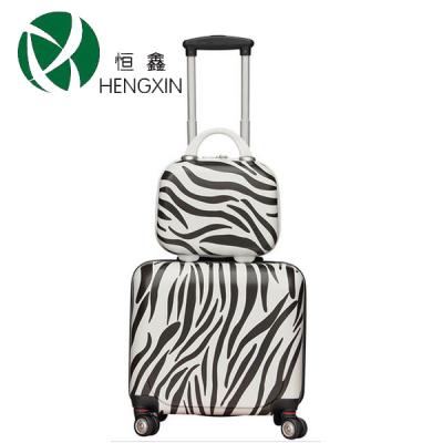 China Hand Travel 4 Wheeled Luggage ABS PC Trolley Case / Polycarbonate Luggage 28 3PCS Zebra pattern for sale