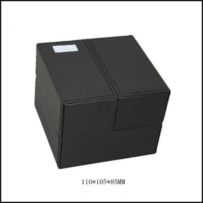 China Double Open Luxury Watch Display Case Classic Balck Customized No Lock for sale