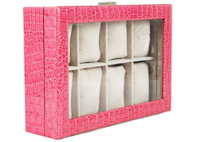 China 8 pcs Pink Watch Boxes Cases Storage Stone Pattern Design Present Exquisite Lock for sale