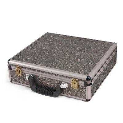 China Brown Aluminum Tool Case Square Shaped Tool Box Briefcase Waterproof Hard Cases for sale