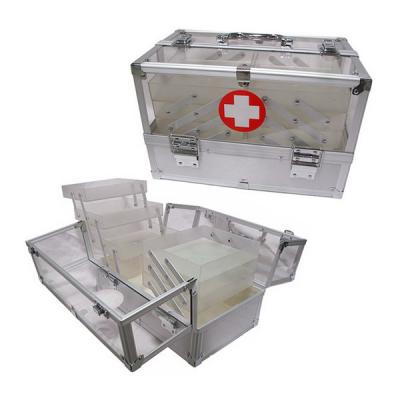 China Arylic First Aid Kits Medical Devices Carrying Storage Case Aluminum Frame for sale