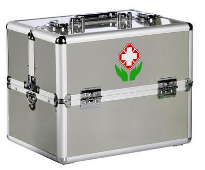 China Double Open Aluminum Fisrt Aid Cases Trays Emergency Medical Kits for sale