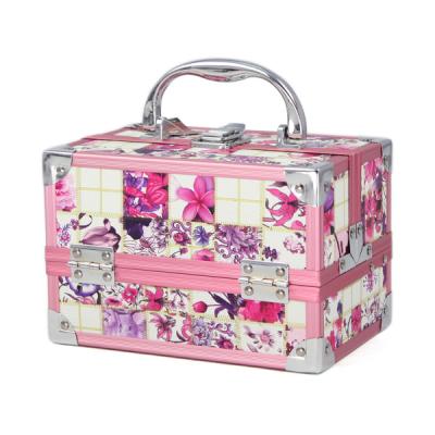 China Beautiful Aluminum Vanity Case Double Open Pink Makeup Case  for sale