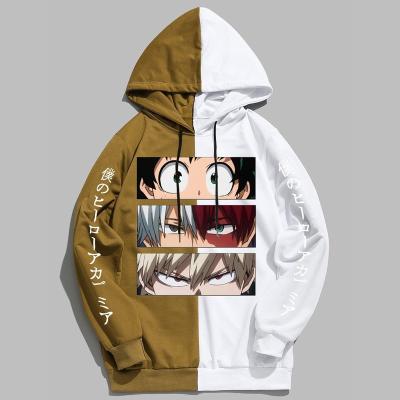 China 2021 New Anti-wrinkle Anime Academy Hit Color Stitching Printing Plus Velvet Autumn And Winter Sweater Thick Hooded Adult Hoodie for sale